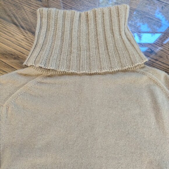 Chanel 2001 01A Light Brown Beige Cashmere Turtleneck Sweater Women FR44 M 8 10 - Picture 7 of 16
